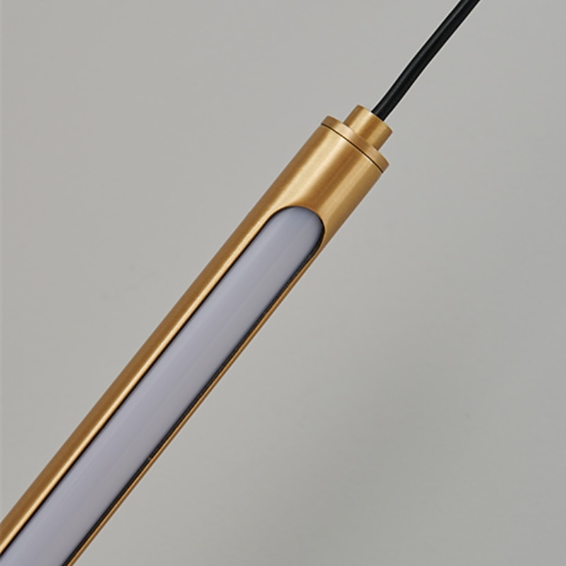 lampada a sospensione a led design lineare, 56 cm cavo a 1 luce linea regolabile lampada a sospensione design per camera da letto soggiorno bar caffetteria argento luminoso/coppe (lampadina inclusa) del 2025 a $229.99 –P3