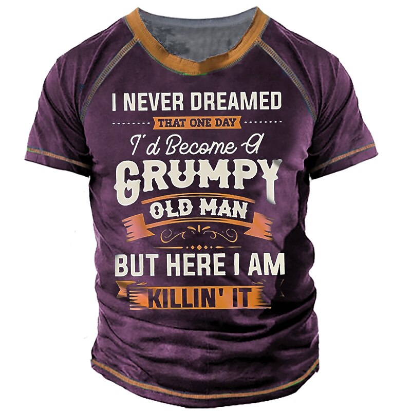 Miesten Sukupuolineutraali Kirjain Graafiset tulosteet T-paita Slogan T-paidat Grumpy Old Man T-paita Lyhythihainen T-paita 3D-tulostus Tiukka pyöreä kaula-aukko Paita Urheilu Suunnittelija Vapaa-aika 2025 - $18.99 –P6