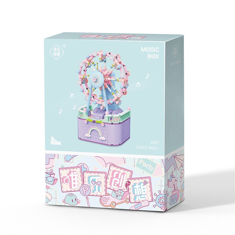blocuri de construcție, set de blocuri de construcție cutie muzicală carusel 885 buc / 710. set de construcție pentru a construi, jucărie de asamblare pentru copii adulți un cadou grozav pentru cei 2025 - $54.99 –P13