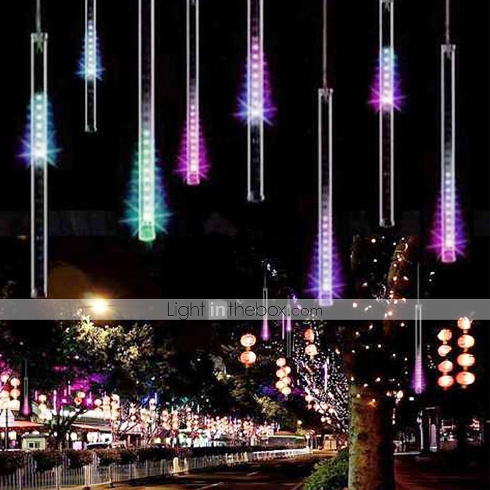 30 سم * 24 أضواء سلسلة أضواء دش نيزك عيد الميلاد 432 المصابيح 3 قطع أبيض دافئ RGB أبيض أضواء دش النيزك عيد الرعب عيد الميلاد إبداعي ضد الماء ديكور 100-240 V 2025 - $46.99 –P7