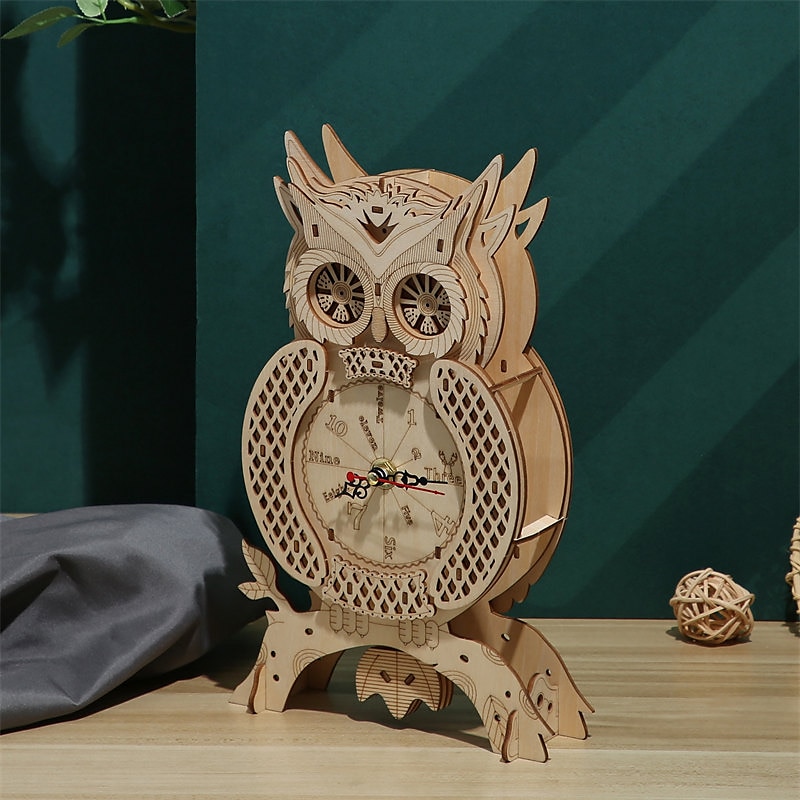 3D Wooden Puzzle For Adults Owl Clock Model Kit Desk Clock Home Decor Unique Gift For Kids On Birthday/Festival Day 2025 - $55.99 –P3