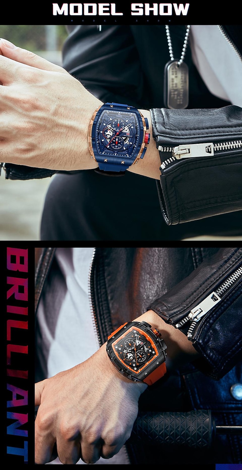 MINI FOCUS Quartz Sport Watch Gift for men Chronograph Luminous Calendar Army Mens Watches Top Brand Luxury Silicone Band Waterproof 2026 - $63.99 –P9