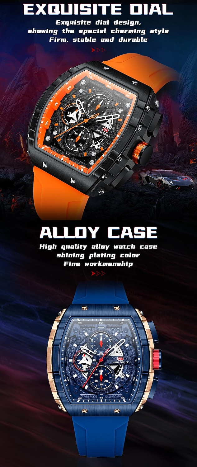 MINI FOCUS Quartz Sport Watch Gift for men Chronograph Luminous Calendar Army Mens Watches Top Brand Luxury Silicone Band Waterproof 2026 - $63.99 –P4