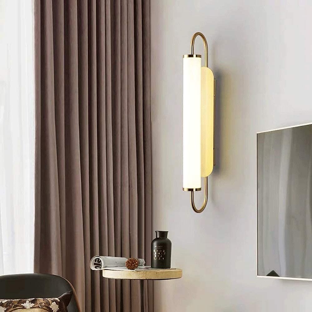 Applique murale led en laiton, applique murale en verre en fer forgé à bande moderne, appliques murales d'éclairage de chevet de chambre à coucher intérieure, lampes d'escalier de salon de 2025 ? $59.99 –P7