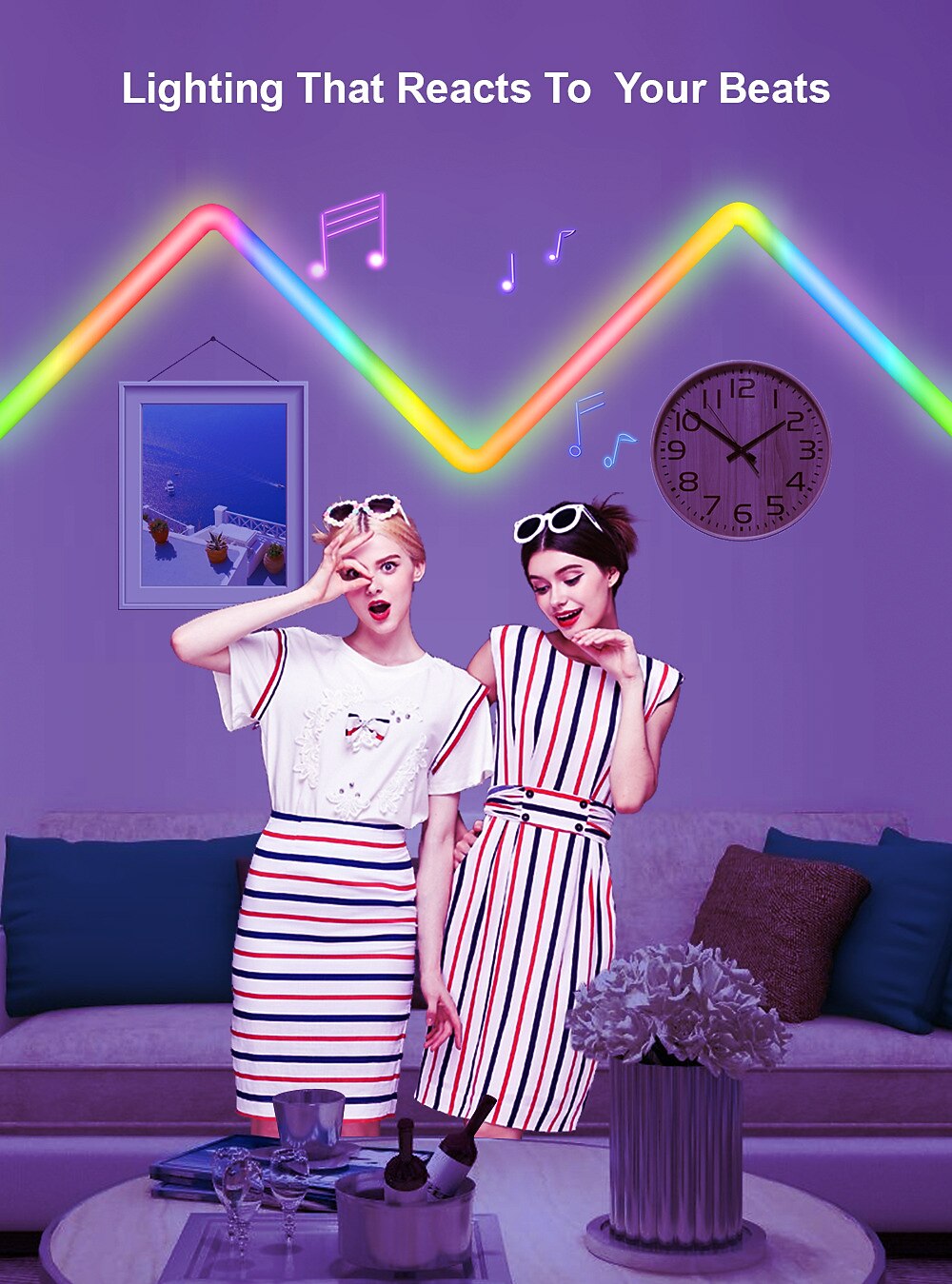 LED Smart Light RGBIC 3D Wall Light Glide Smart Wall Sconces for Gaming and Living Room Multicolor Customizable Music Sync Game Decor LED Light Bar Works with Alexa and Google Assistant 2025 - $91.99 –P7