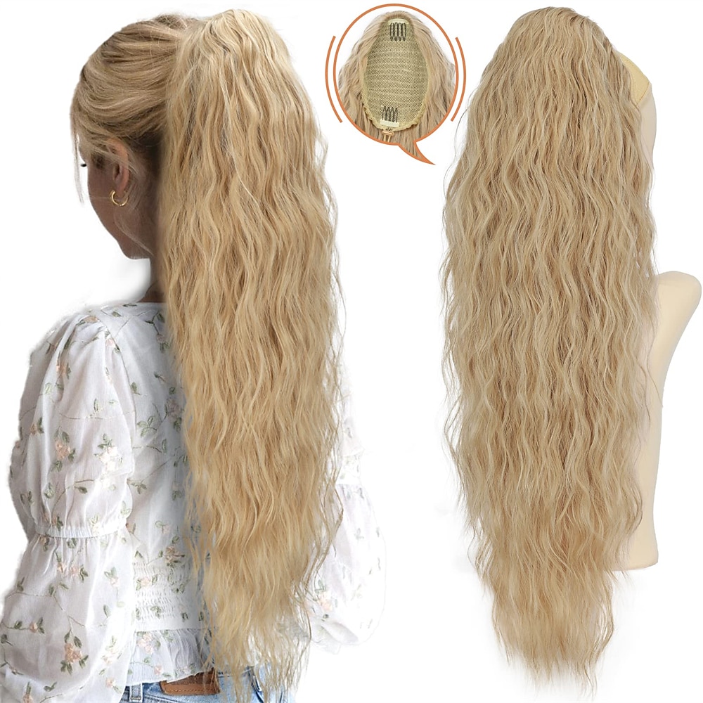 Extension à clip Queue-de-cheval Classique / Synthétique / Griffe d'ours / pince à mâchoires Cheveux Synthétiques Pièce de cheveux Extension des cheveux Bouclé Longue Soirée / Usage quotidien de 2025 ? $21.99 –P6