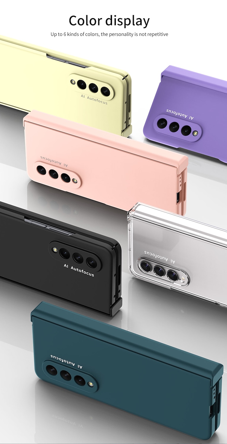 Чехол для телефона для Samsung Galaxy Z Fold 5 Z Fold 4 Z Fold 3 Z Fold 2 Flip защитная рамка Flip полный чехол защитный однотонный ПК 2025 - $32.99 –P10