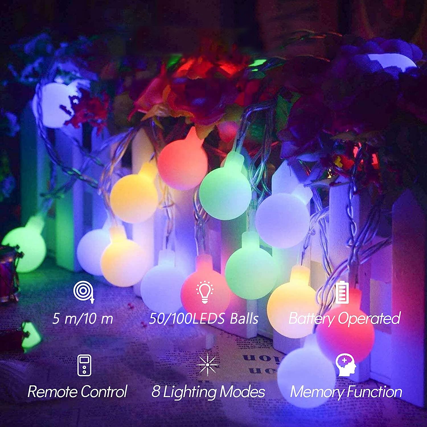 Mini luci della stringa del globo a batteria con telecomando camera da letto interna 50/100 led luci colorate scintillanti con luci della stringa del led remote per la camera da letto party patio del 2025 a $16.99 –P3