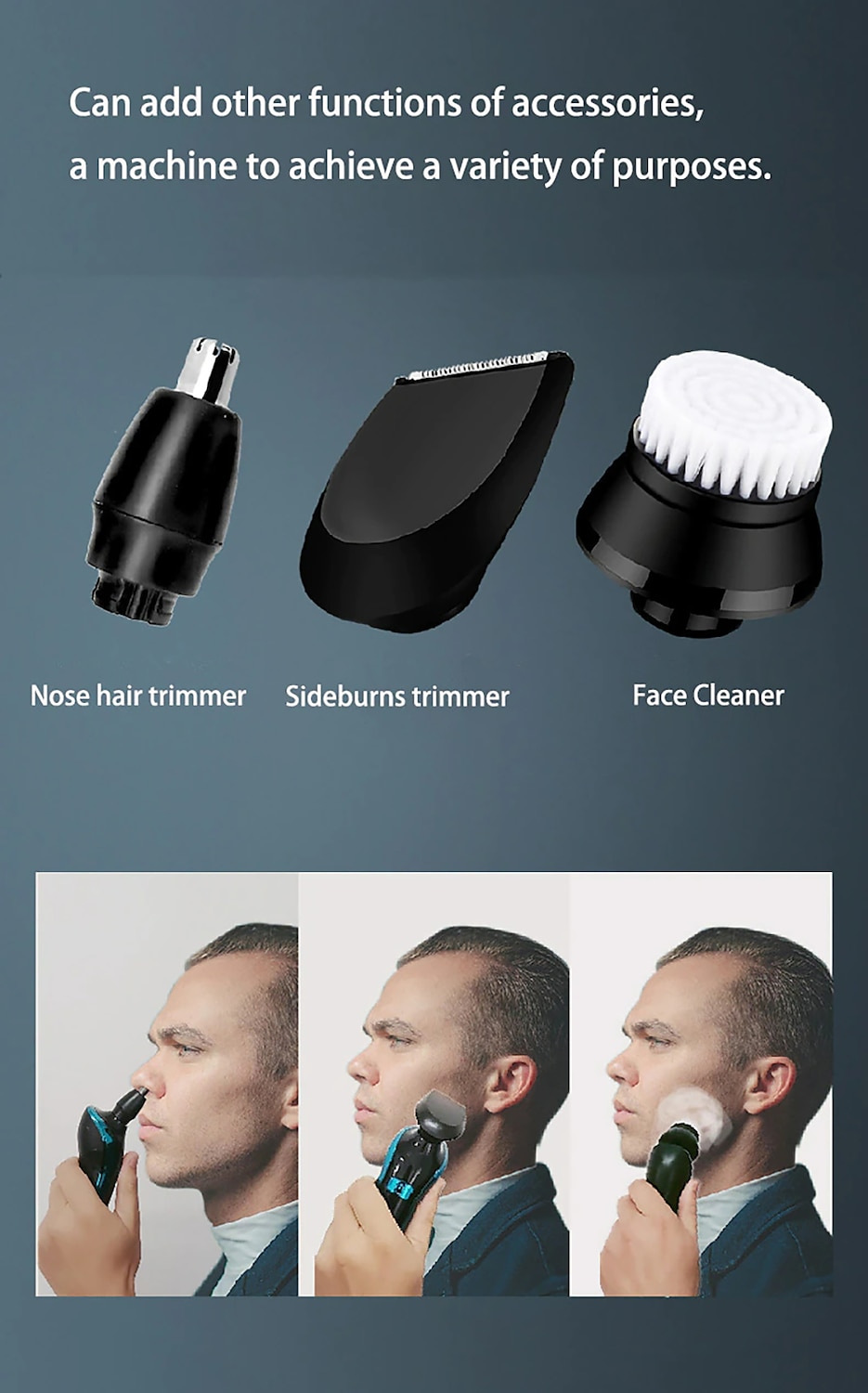 New Electric Shaver Washable Rechargeable Electric Razor Shaving Machine for Men Beard Trimmer Wet-Dry Dual Use 2025 - $47.99 –P10