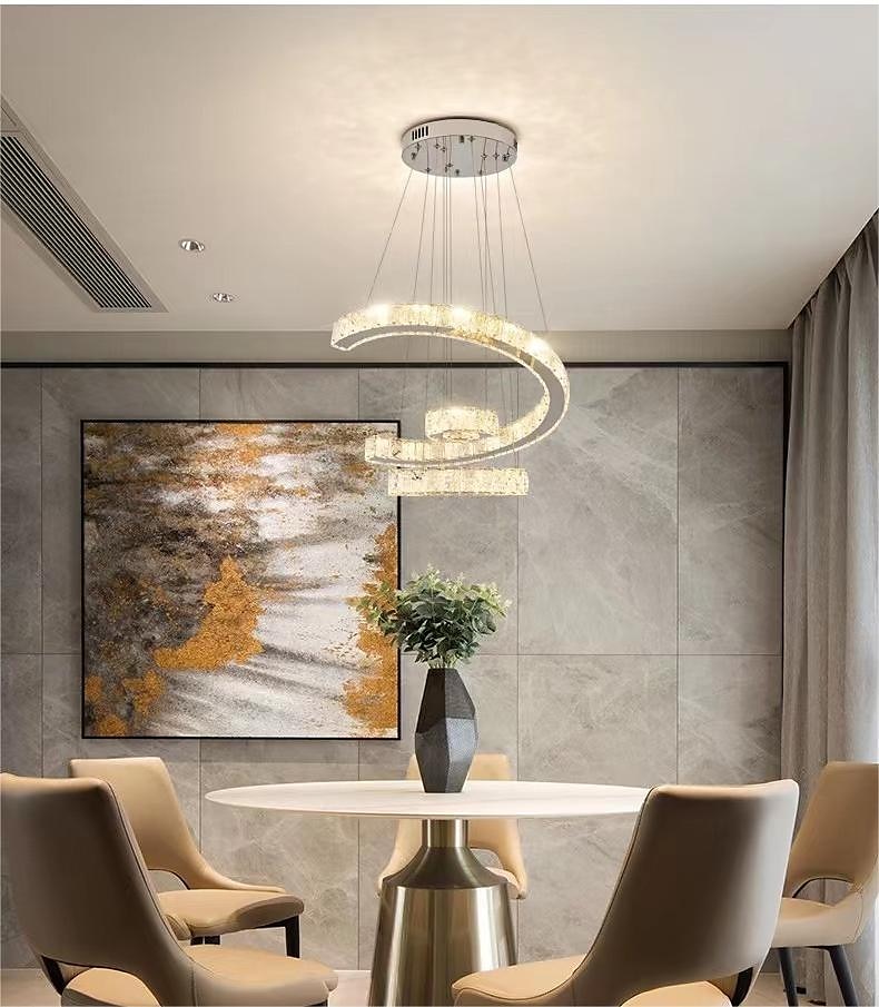 3-ring led عاكسة للضوء pandent ضوء كريستال تصميم دائرة الثريا الفولاذ المقاوم للصدأ طبقات النمط الفني النمط الرسمي مطلي بالكهرباء الفنية led 110-240v 2025 - $619.09 –P5