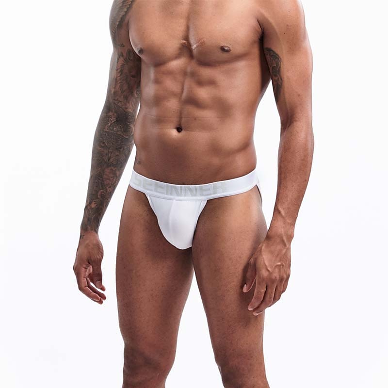 Voor heren 1 pak Basic slipje Slip Afdrukken Katoen Antibacterieel Waterdicht Brief Medium Taille Zwart Wit 2025 - $14.99 –P1