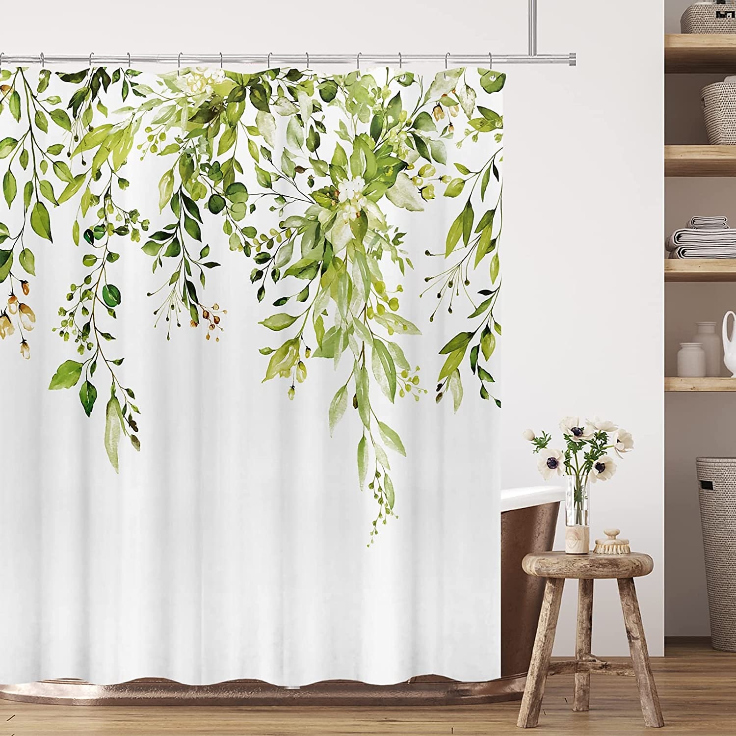 Badkarshängande med krokar 180cm*180cm(70"*70") Polyester tvättbar vattentät landskapsblommig växtmönster 2025 - $22.99 –P12