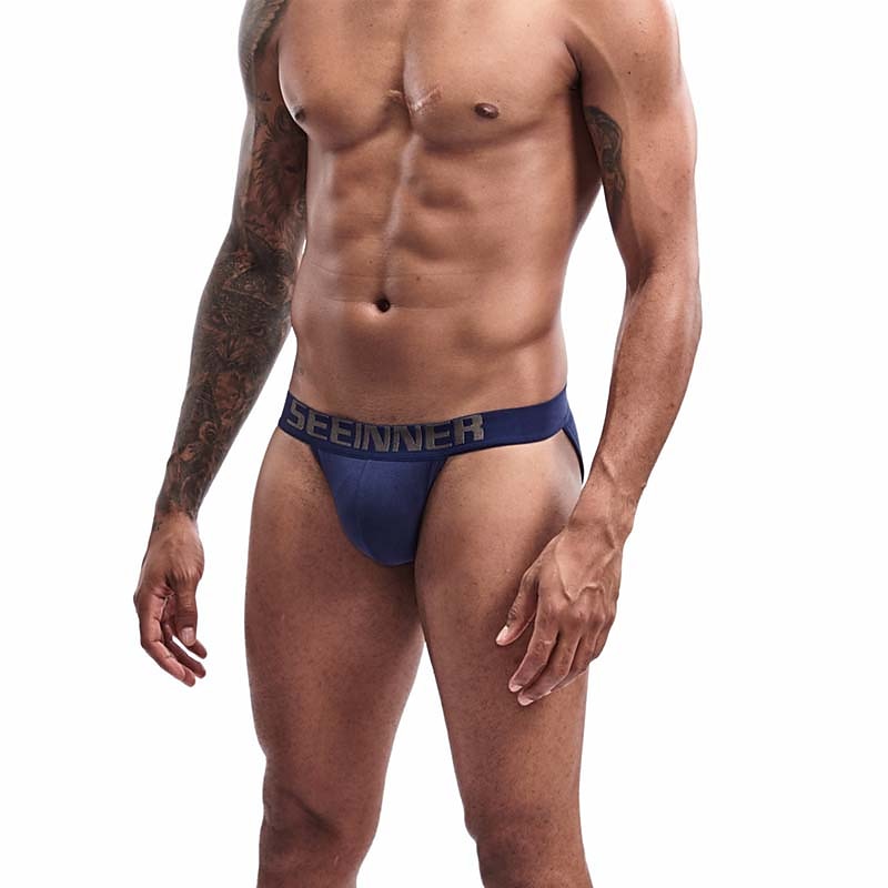 Voor heren 1 pak Basic slipje Slip Afdrukken Katoen Antibacterieel Waterdicht Brief Medium Taille Zwart Wit 2025 - $14.99 –P4