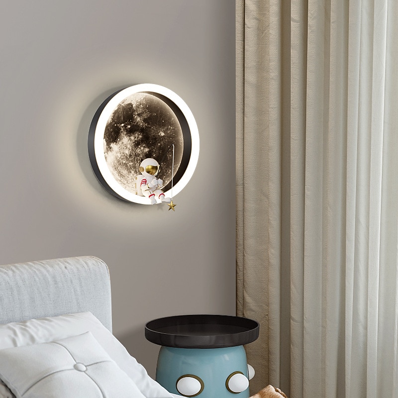 led wandleuchten wandleuchte wandleuchte dekor astronaut mond muster wandleuchten für kinder jungen kinder schlafzimmer wohnzimmer hintergrund 2026 - $164.99 –P5