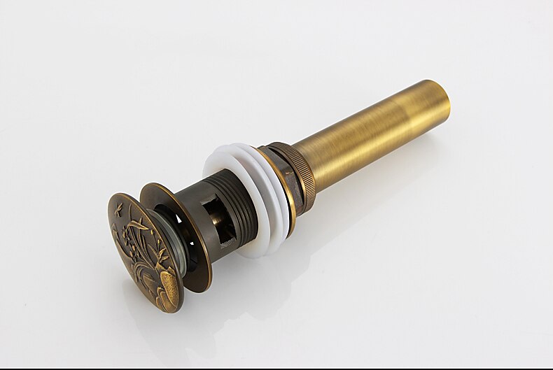 messing pop-up gootsteenafvoerstop met overloop badkamerkraan vat ijdelheid gootsteen afdruiprek antiek messing 2025 - $36.99 -P4