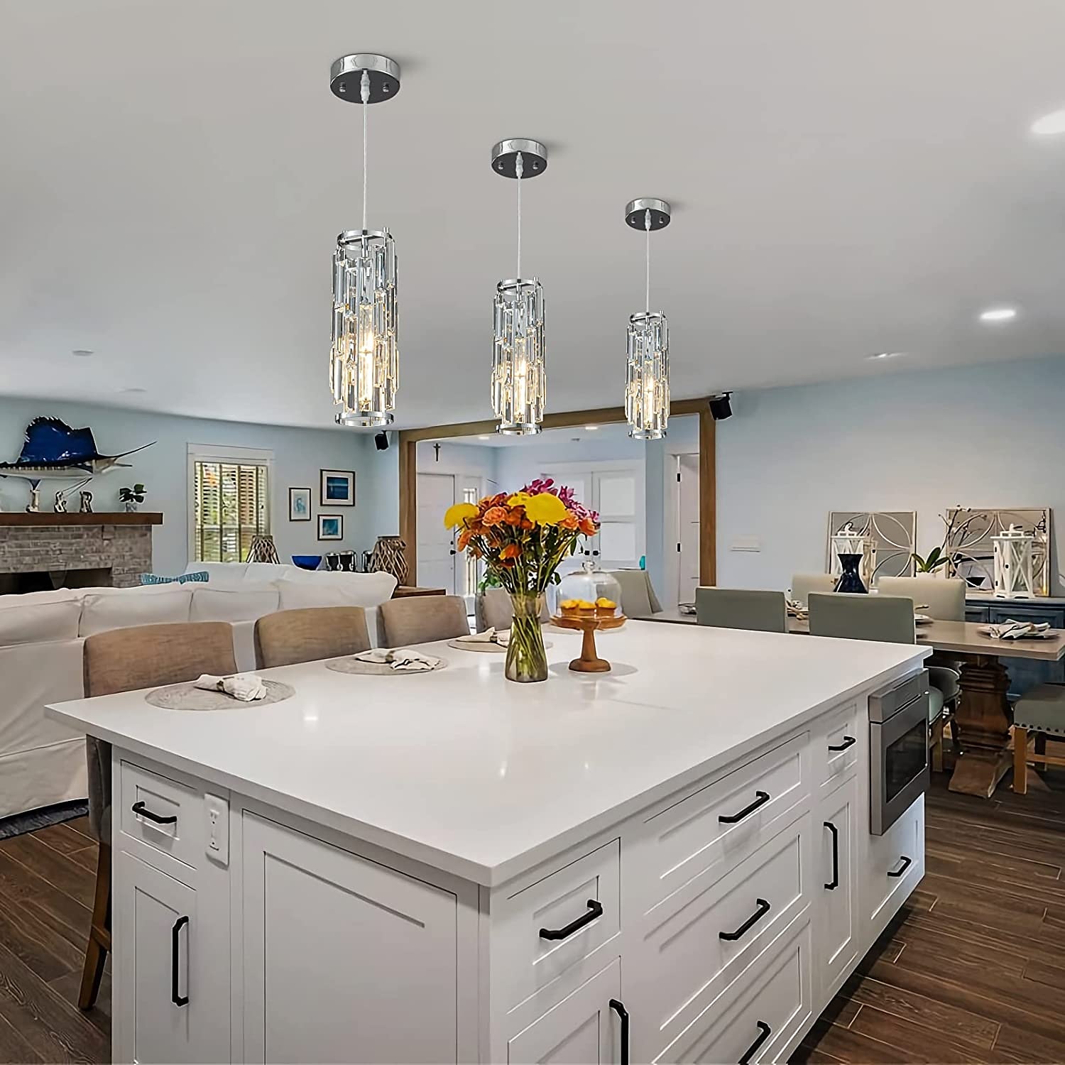 1 Light Pendant Light Black Modern Pendant Light, Mini Crystal Chandelier, Adjustable Pendant Light for Kitchen Island Dining Room Bedroom 2025 - $154.99 –P17