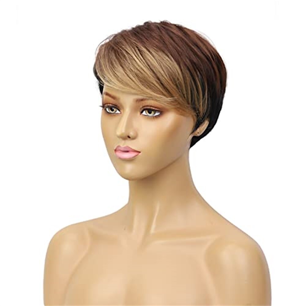 parrucca di capelli corti parrucche per le donne nere short pixie cut parrucche per le donne nere breve rettilineo parrucche nere delle signore parrucche sintetiche corte per le donne nere donne del 2025 a $24.99 –P4