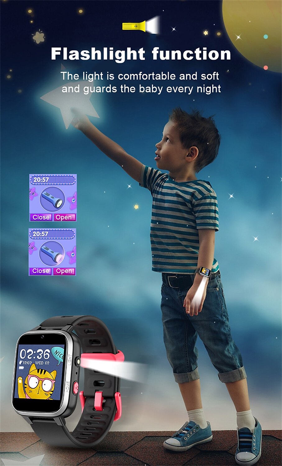 Kids Waterproof Smart Watch Y90 Pro with Dual Camera