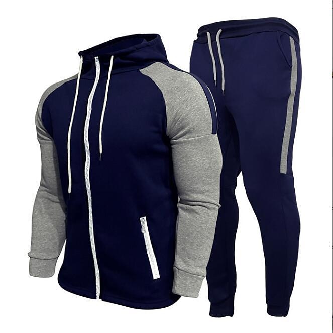 Homme Ensemble Survetement Survêtement Ensemble de jogging Noir Blanche bleu marine Gris Col Mao Bloc de couleur Cordon 2 Pièces Sport & Loisir du quotidien Des sports basique Casual Grand et grand de 2025 ? $30.99 –P3