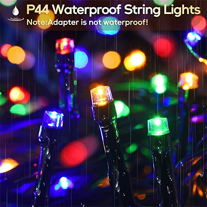 Outdoor Christmas Tree Lights, Waterproof 10-100M LED Twinkle String Light with 8 Modes, Plug-in Xmas Fairy Lights, Christmas Window Green Wire Holiday Decoration 2025 - $21.99 –P10