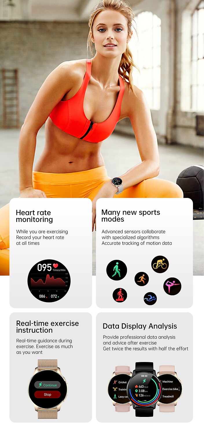 696 i50 Smart Watch 1.32 inch Smartwatch Fitness Running Watch Bluetooth Pedometer Call Reminder Sleep Tracker Compatible with Android iOS Women Hands-Free Calls Message Reminder Custom Watch Face IP 2025 - $56.99 –P15