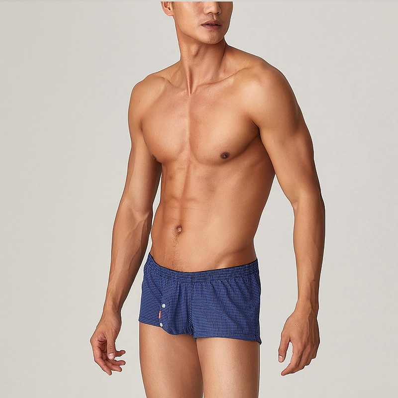 Men's 1pack Underwear Basic Panties Boxers Underwear Briefs Nylon Antibacterial Leak Proof Pure Color Low Waist Blue Green 2025 - $12.49 –P5