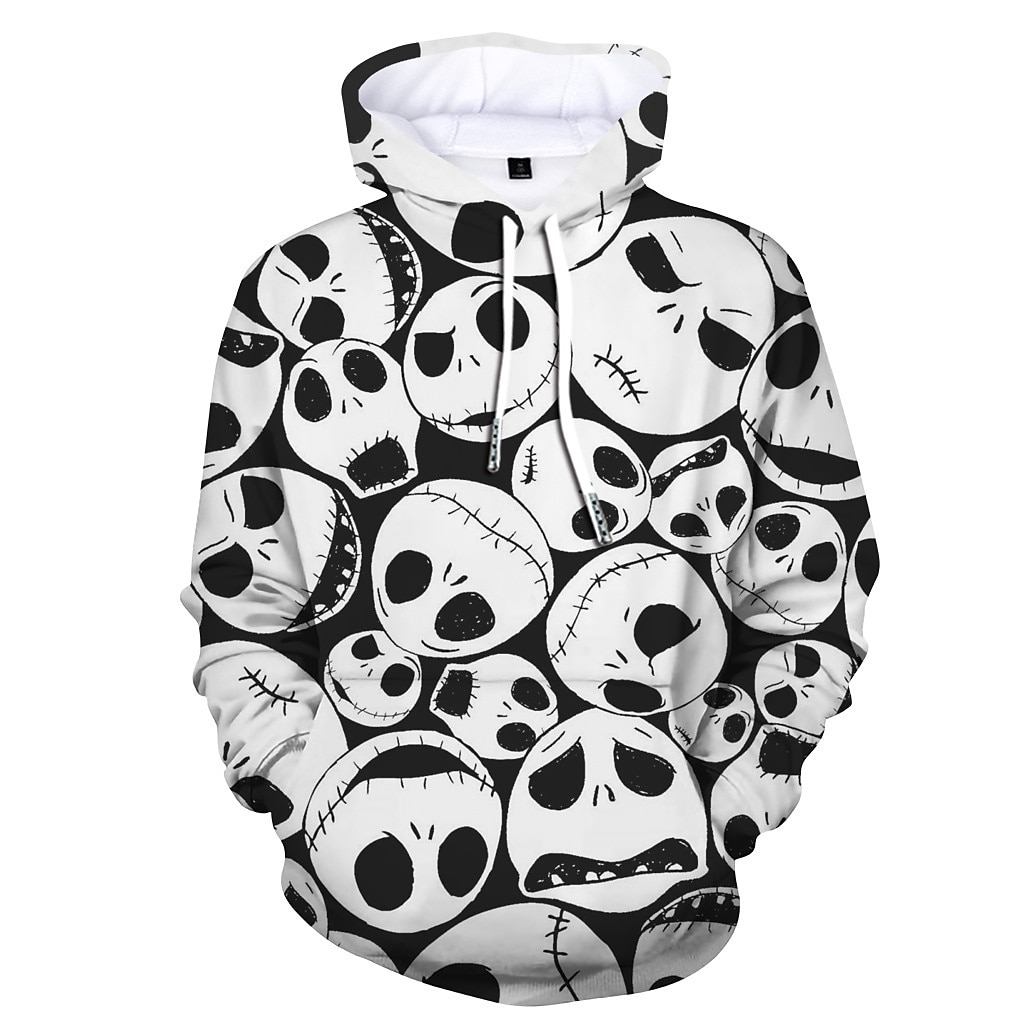 Jack Skellington Kapuce Animák Manga Anime 3D Přední kapsa Grafika Pro Pro páry Pánské Dámské Dospělé 3D tisk Běžné / Denní 2025 - $35.99 –P7