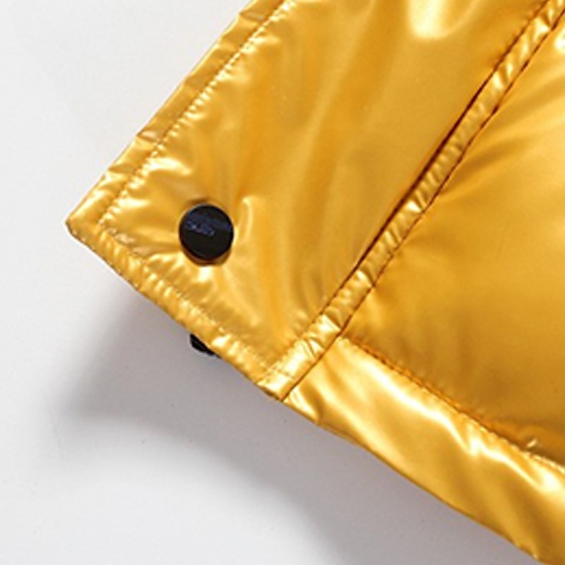 Herr Pufferjacka Vadderad Anorak Ficka Mönster Ficka med blixtlås Utomhussport Resa Kort Elegant och modernt Utomhus Ledigt / vardag Vinter Bokstav Silver Svart Gul Pufferjacka 2025 - $67.99 –P6