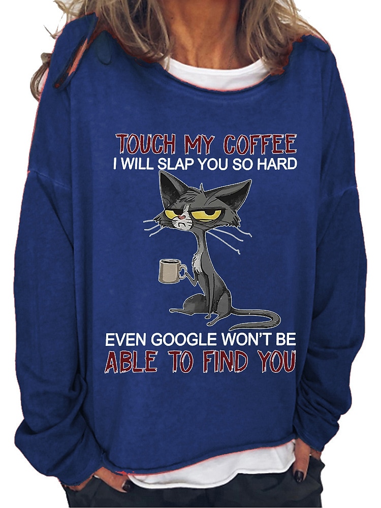 dámská oversized mikina pulovr ze směsi bavlny cat street casual basic top s kulatým výstřihem a dlouhým rukávem mikroelastický pad & zimní comfrt prodyšná měkká tkanina 2025 - $6.99 –P9