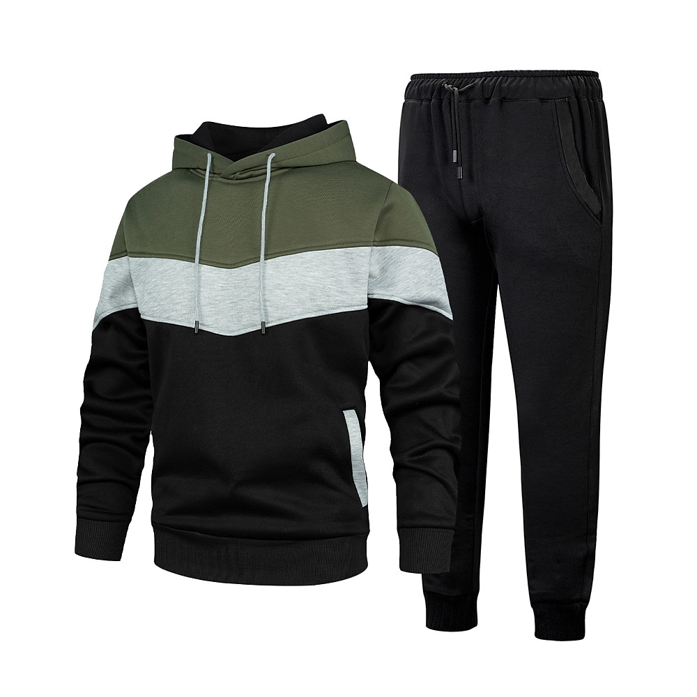 Hombre Tracksuit Sudadera 2 Piezas Calle Primavera Manga Larga Mantiene abrigado Transpirable Dispersor de humedad Aptitud física Corriendo Entrenamiento activo Ropa de deporte Ropa de Deporte Azul 2025 - $24.99 –P12