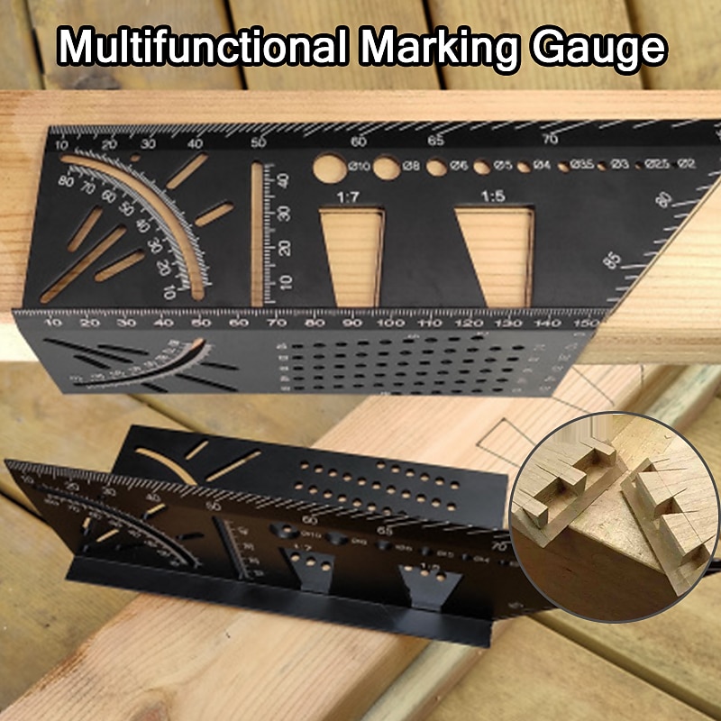 3D Mitre Measuring Square 45 90 Degree Angle Ruler Punctuation Marking Gauge Multifunctional Marking Gauge 2025 - $6.99 –P2