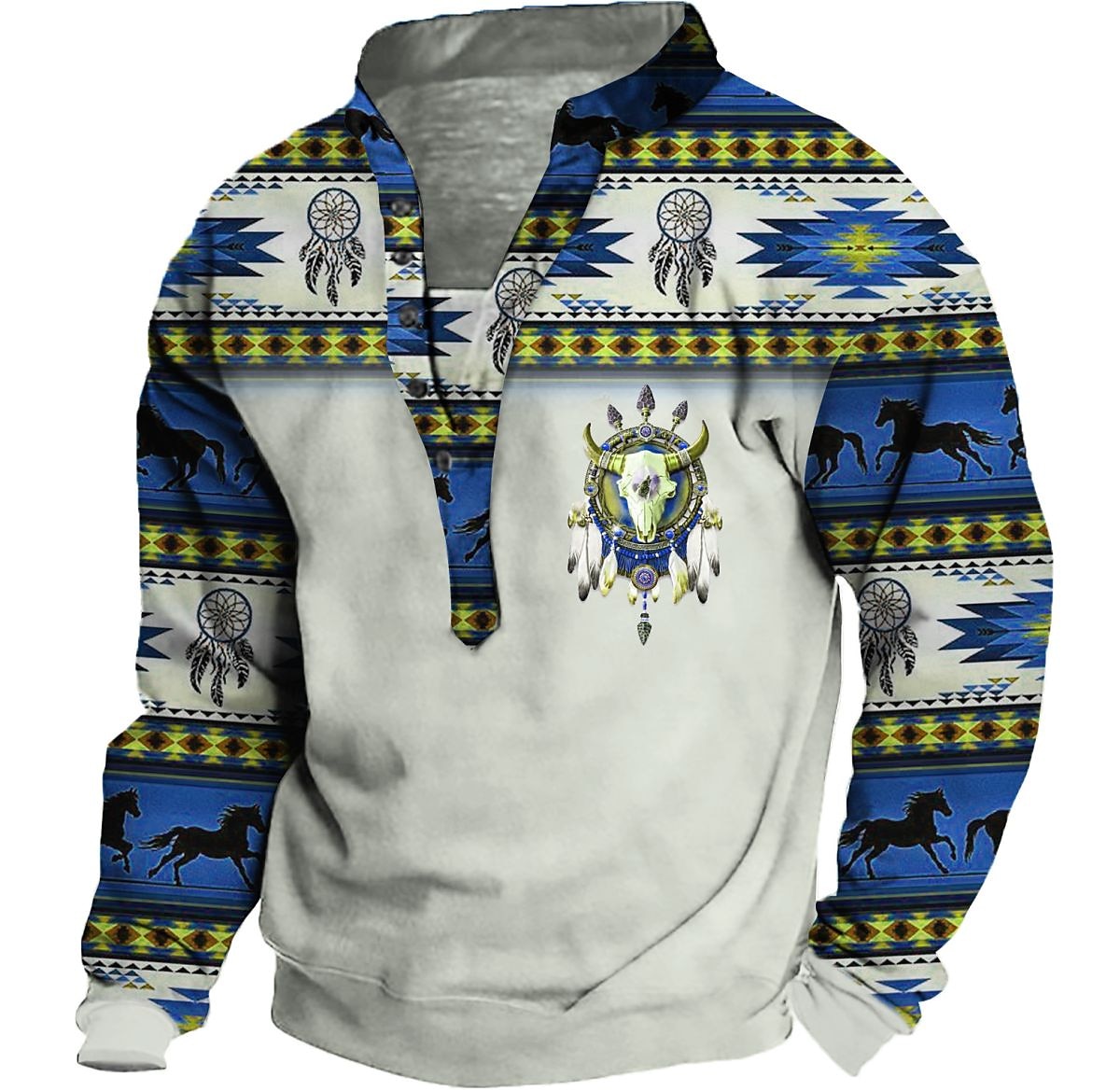 Homme Tribal Imprimés Photos Sweat shirt Sweat manche longue Sweat-shirt Col Mao Vêtement de rue Design Décontractées 3D effet Casual du quotidien Des sports Imprimer Printemps & Automne de 2025 ? $33.99 –P7