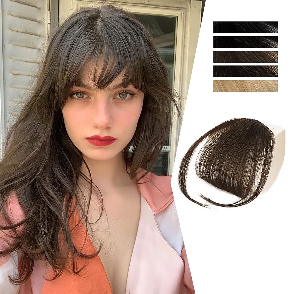 clip in bangs for kvinner 100 % hair extensions hairpieces flat bangs clip buet fransk smell for daglig bruk (lysebrun) 2025 - $12.99 –P6