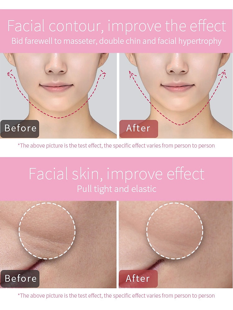 Electric V Face Lifting Double Chin Reducer Lifting Facial Slimming Shaping Microcurrent Led Light Devices Neck Massager Lift 2025 - $61.99 –P3
