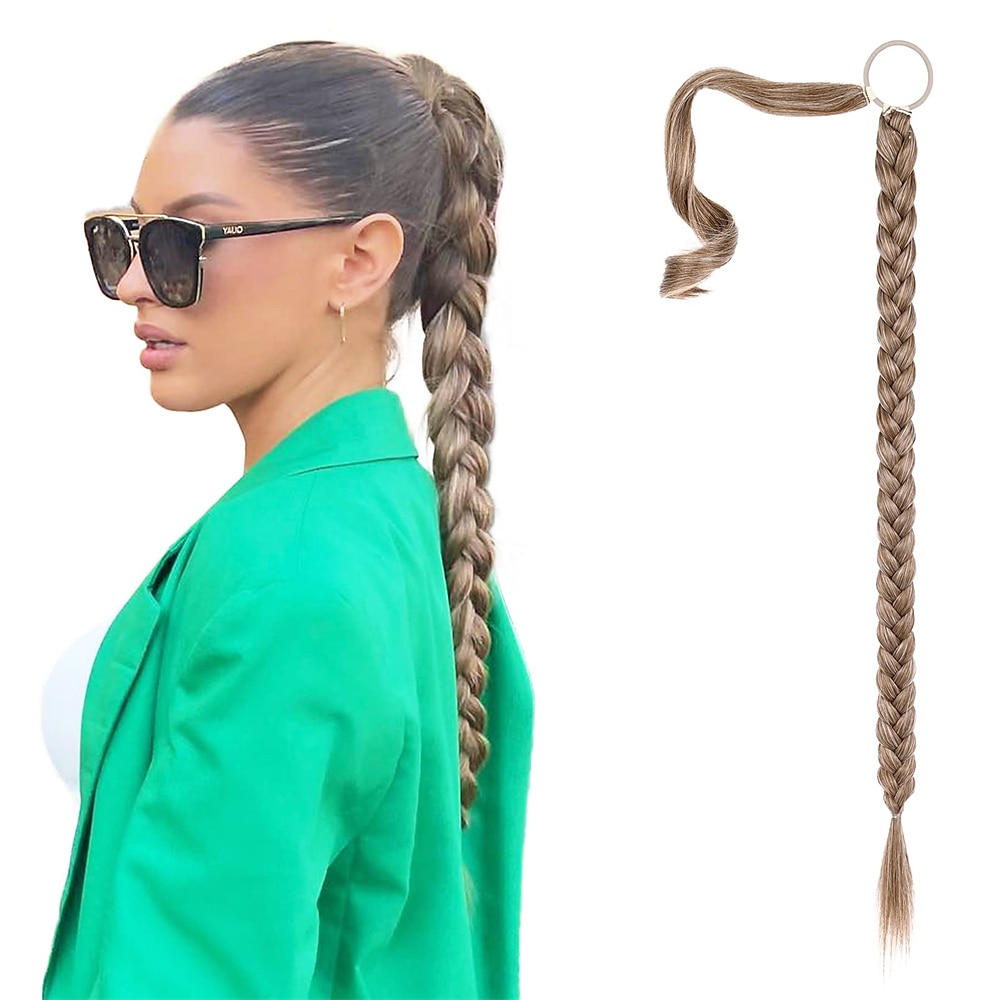 Clip Rabos-de-Cavalo Clássico / sintético / Penteado de trança francesa Cabelo Sintético Pedaço de cabelo Alongamento Liso Longo Festa / Roupa Diária / Festas & Noite de 2025 por $10.99 –P8
