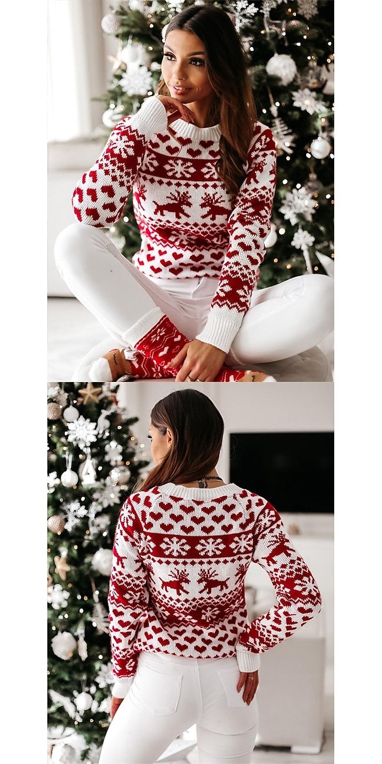Ren Snöflinga Ful jultröja Jumper Dam Jul Vuxen Vuxna Jul julafton Jul Fest Topp 2025 - $43.99 –P8