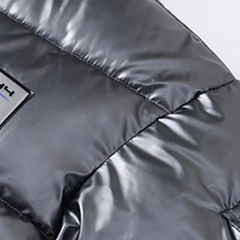 Herr Pufferjacka Vadderad Anorak Ficka Mönster Ficka med blixtlås Utomhussport Resa Kort Elegant och modernt Utomhus Ledigt / vardag Vinter Bokstav Silver Svart Gul Pufferjacka 2025 - $67.99 –P13