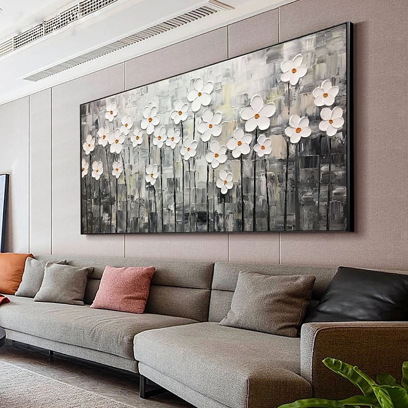 Pintura al óleo hecha a mano lienzo arte de la pared decoración espátula pintura clásica flor de ciruelo blanco para decoración del hogar enrollado sin marco pintura sin estirar 2025 - zł369.99 –P11