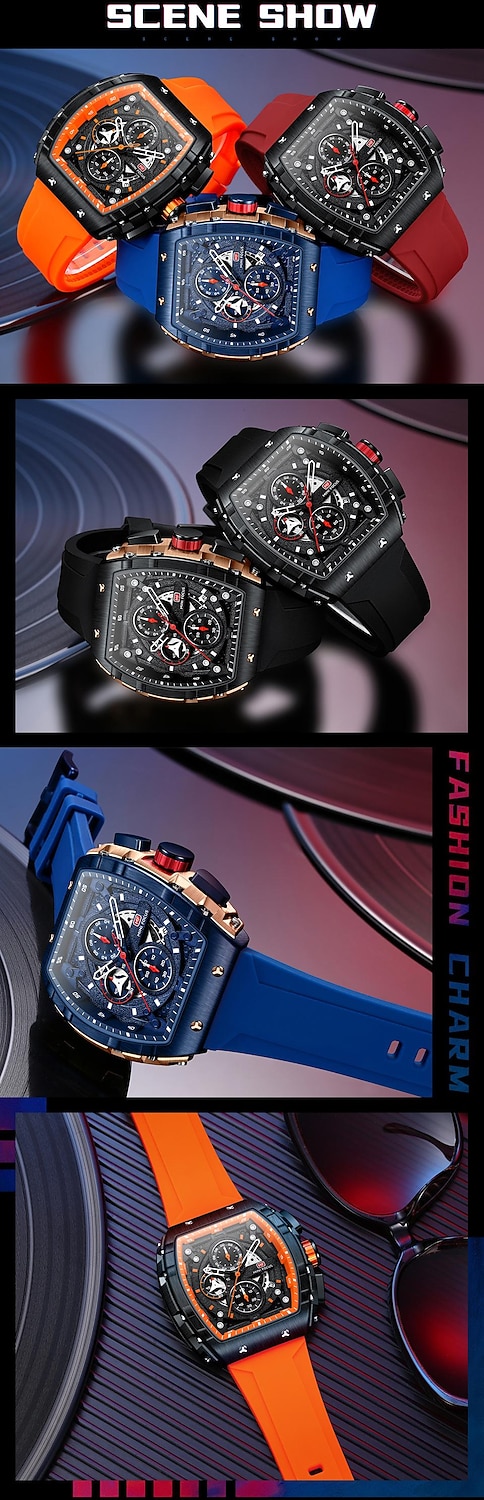 MINI FOCUS Quartz Sport Watch Gift for men Chronograph Luminous Calendar Army Mens Watches Top Brand Luxury Silicone Band Waterproof 2026 - $63.99 –P11