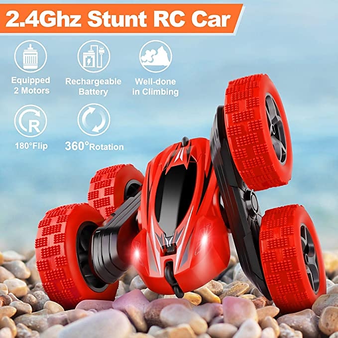 Car Stunt Remote Control Vehicle Off-road Remote Control Truck 4WD 2.4GHZ RC Rock Crawler With Headlights Double Sided 360 Flip Remote Control Car Gifts For Boys and Girls 2025 - $38.99 –P2