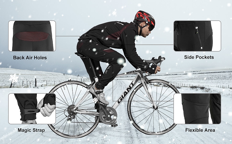 ROCKBROS Winter Cycling Pants Outdoor Sports Fleece Warm Windproof Bike  Trousers