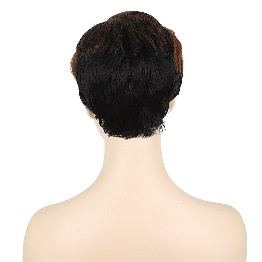 parrucca di capelli corti parrucche per le donne nere short pixie cut parrucche per le donne nere breve rettilineo parrucche nere delle signore parrucche sintetiche corte per le donne nere donne del 2025 a $24.99 –P12