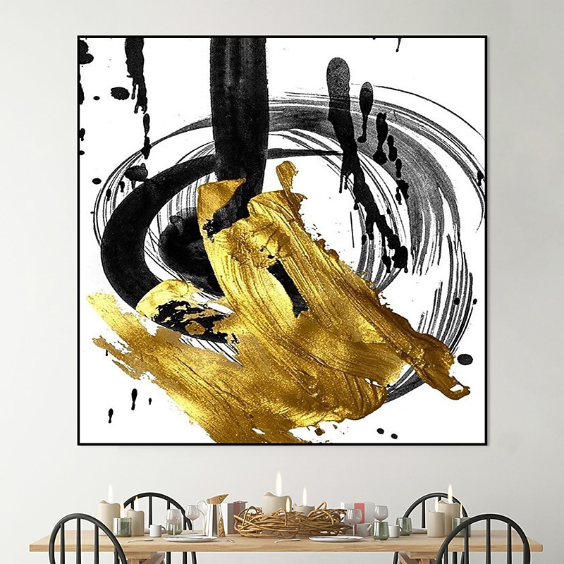 Handmade Oil Painting Canvas Wall Art Decoration Post-Modern Ink And Gold Abstract for Home Decor Rolled Frameless Unstretched Painting 2025 - $69.99 –P5