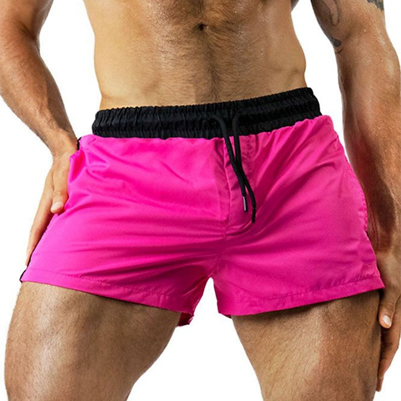 Homens Bermuda de Surf Shorts de Natação Calção Justo de Natação Shorts de verão Com Cordão Cintura elástica Imprimir Cor Sólida Conforto Respirável Curto Casual Diário Praia Moda Roupa de rua Rosa de 2025 por $6.39 –P1