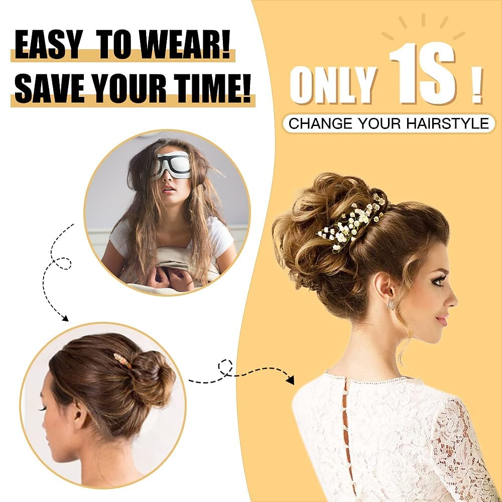 warrige updo messy bun haarstukje haarverlenging paardenstaart met elastische rubberen band opgestoken paardenstaart haarstukje synthetisch haar extensions scrunchies paardenstaart haarstukjes voor 2026 - $14.99 –P5