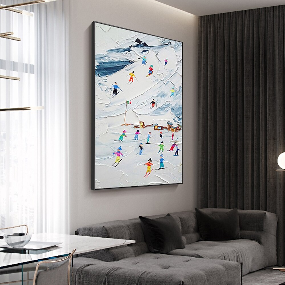 Mintura Handmade Mountain Oil Painting On Canvas Wall Art Decoration Modern Abstract Snow Landscape Picture For Home Decor Rolled Frameless Unstretched Painting 2025 - $69.99 –P5