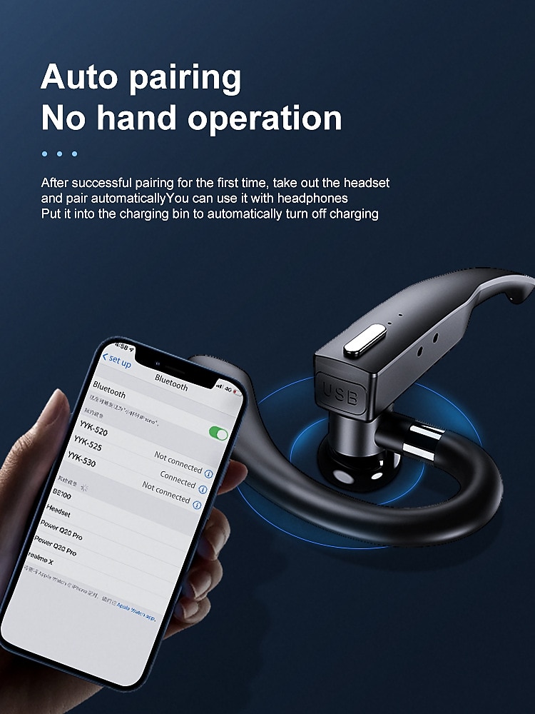 Fone de Ouvido YYK525 Bluetooth Sem Fio Compatível Fone de Ouvido de Negócios Handsfree Mini Embutido com Microfone para Condução de Carro de 2025 por $21.99 –P13