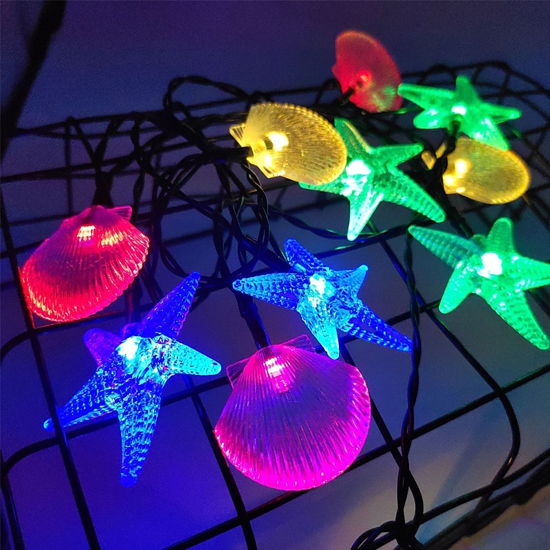 солнечная морская звезда гирлянды огни тема океана 12m-100led 7m-50led 6.5m-30led наружные водонепроницаемые гирлянды рождественская вечеринка свадьба праздник сад украшение дома 2025 - $13.49 –P9