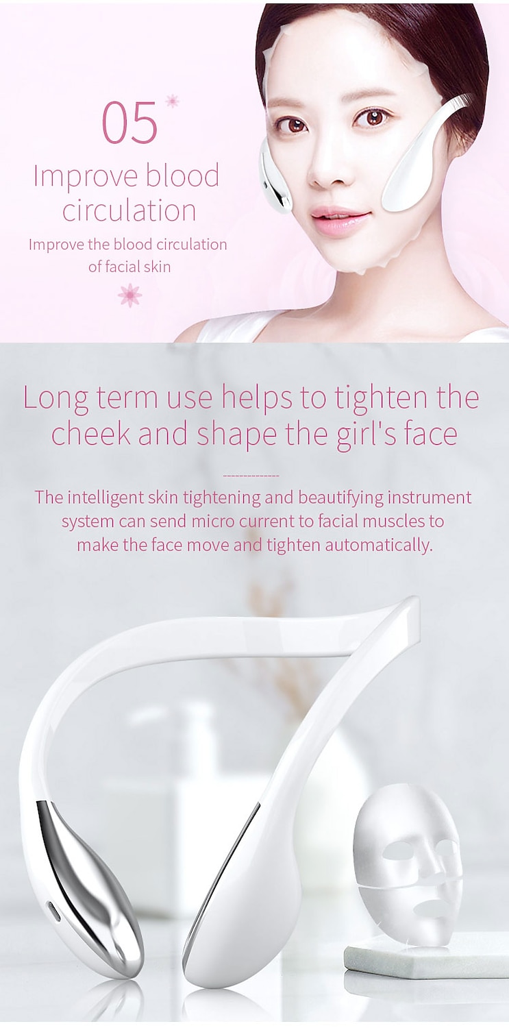 Electric V Face Lifting Double Chin Reducer Lifting Facial Slimming Shaping Microcurrent Led Light Devices Neck Massager Lift 2025 - $61.99 –P4