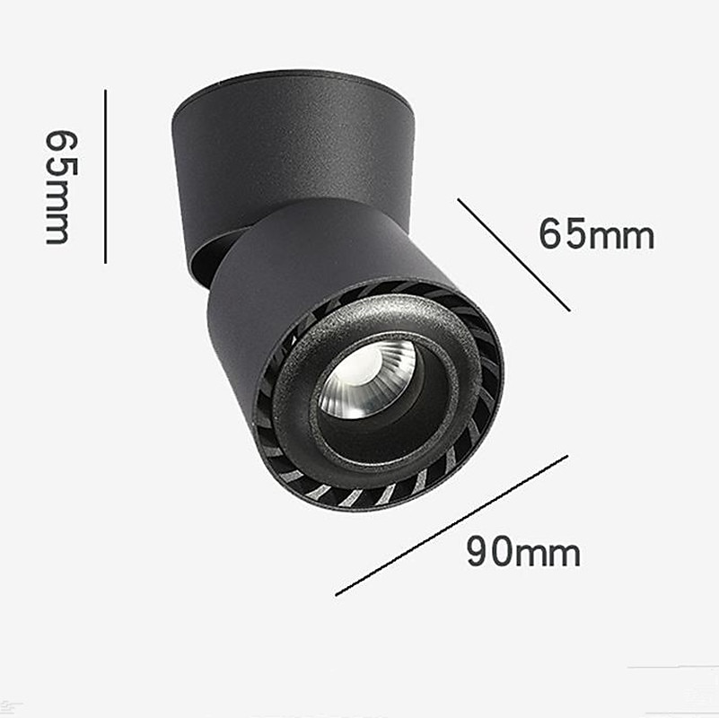 led 12w dimbar takspotlight konstbelysning spotlight inomhus vägglampa taklampa 960lm svart vit 2025 - $41.99 -P7